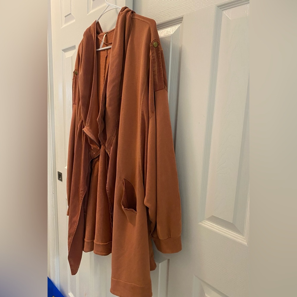 Free People Rust Open-Front Hooded Utility Jacket - Picture 14 of 15